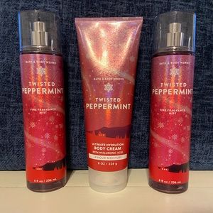 Bath & Body Works Twisted Peppermint Sprays & Body Cream
